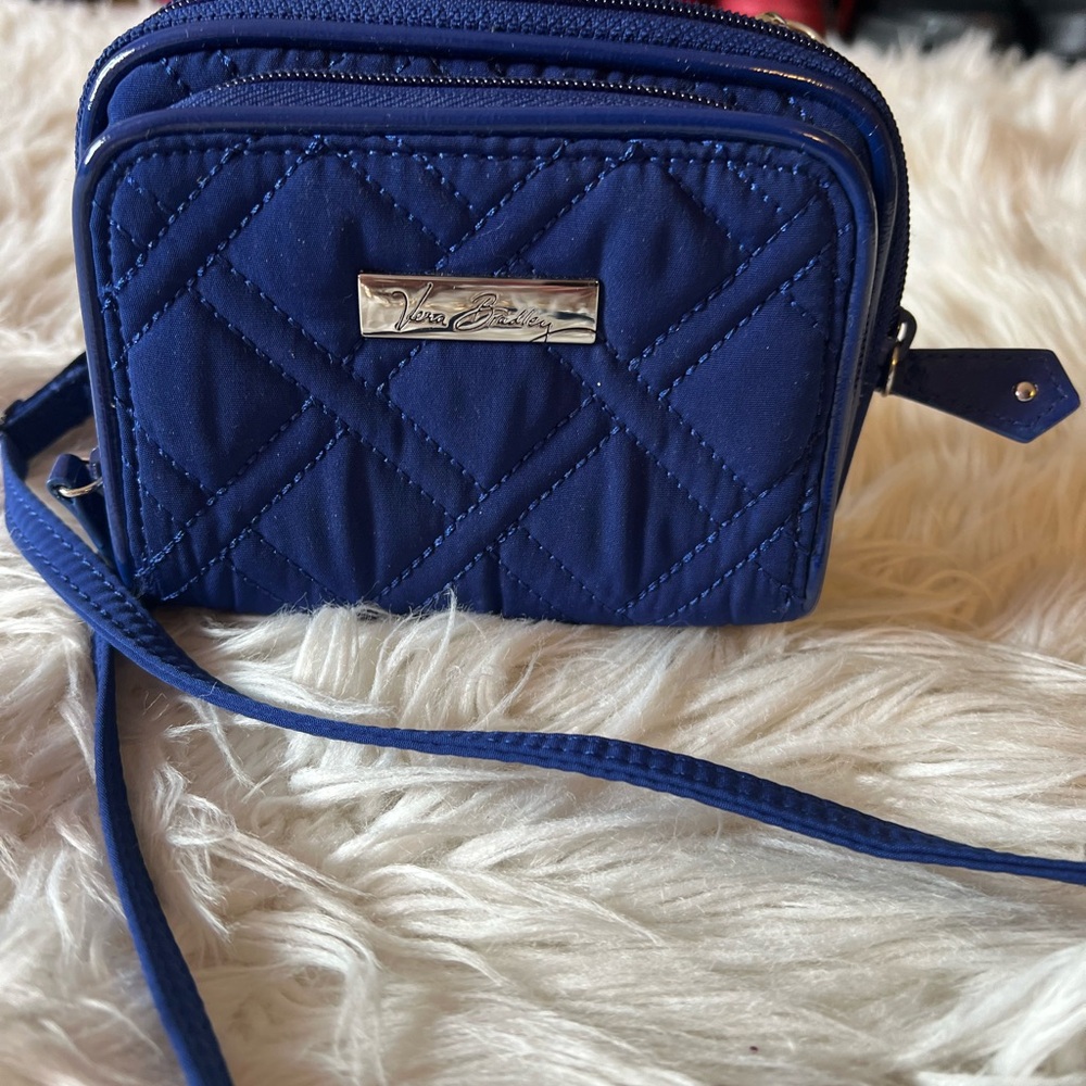 Vera Bradly blue cloth crossbody small purse